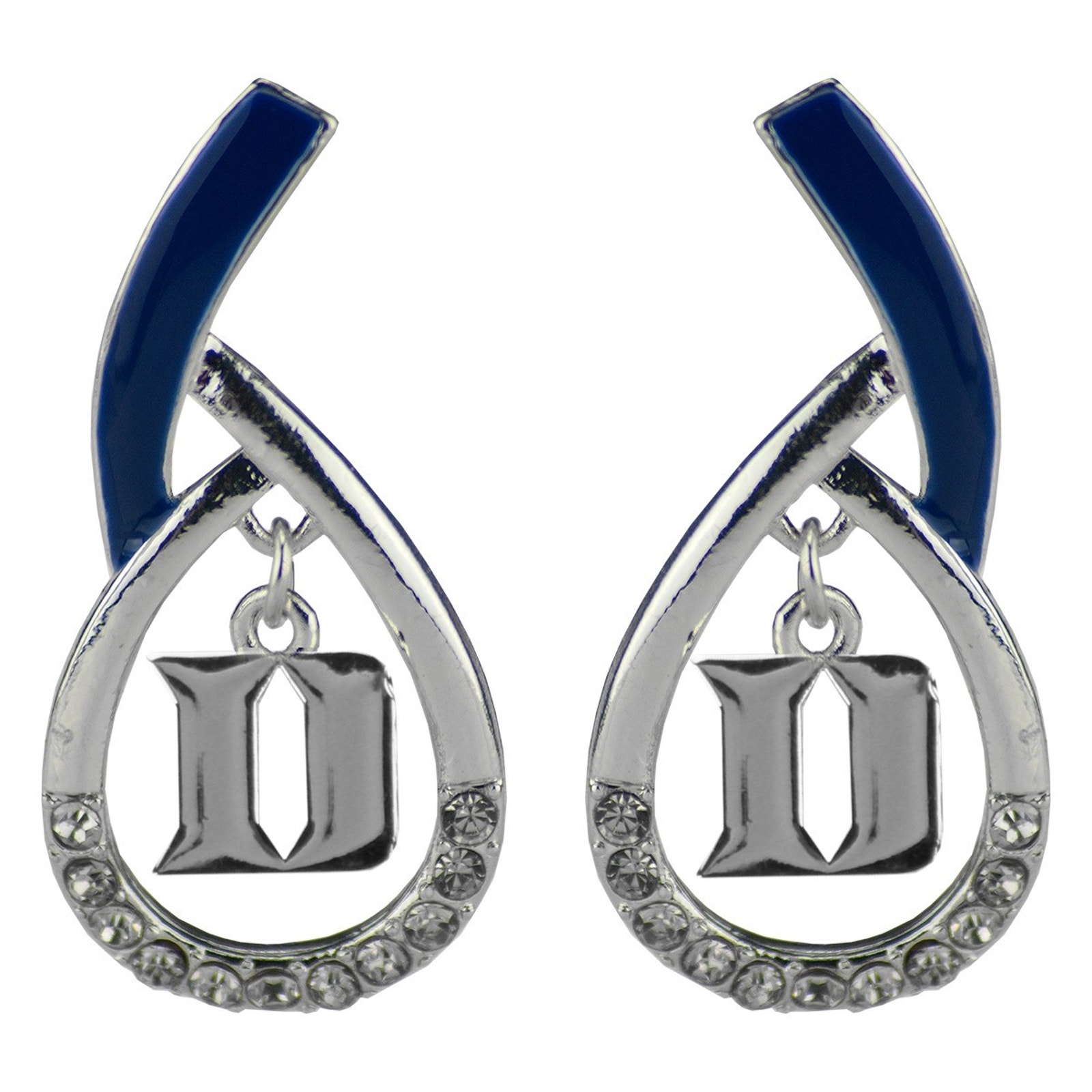 Duke Blue Devils Women's Tear Drop Earrings Team Logo 1.5 Drop Ncaa